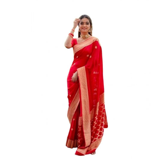 Red Litchi Silk Saree