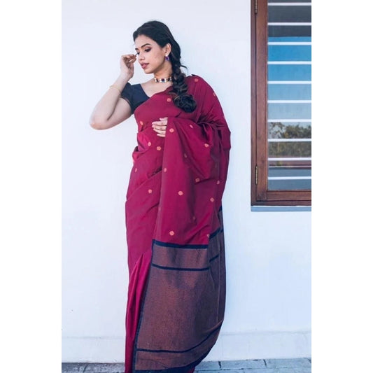 Red Litchi Silk Saree
