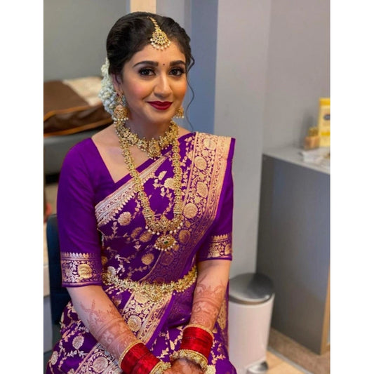 Purple Litchi Silk Saree