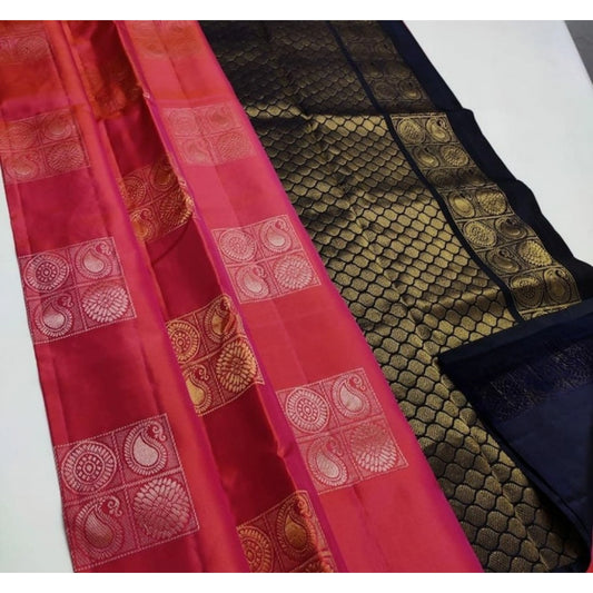 Red Litchi Silk Saree