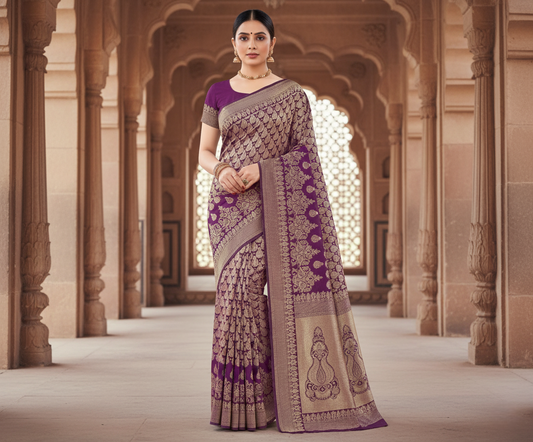 Jamli Jacquard Silk Kanjivaram Saree