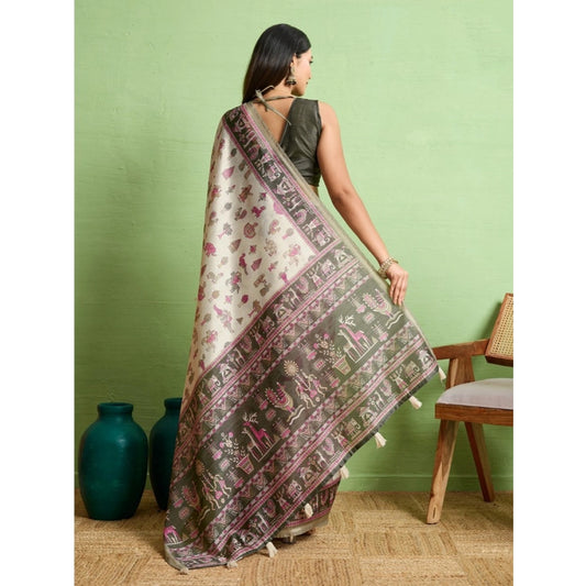 Off White Silk Saree