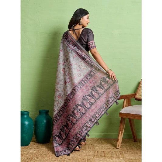 Grey Silk Saree