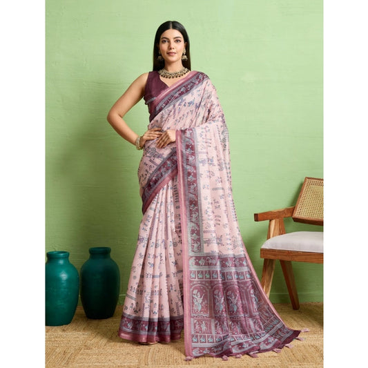 Wine Grey Silk Saree