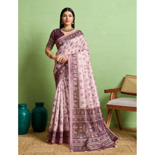 Lavender Silk Saree