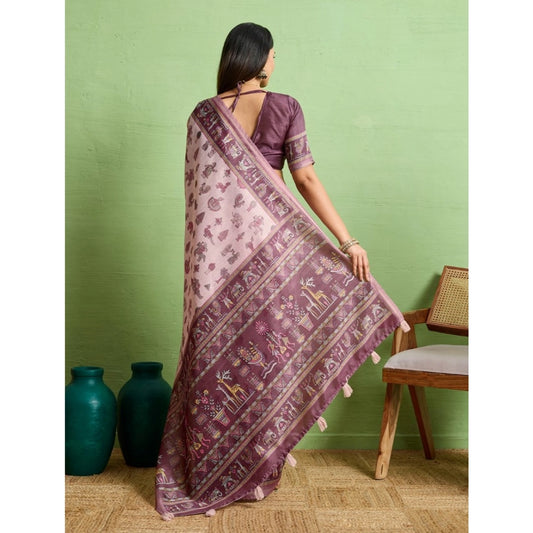 Lavender Silk Saree