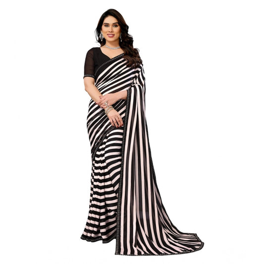 Black Georgette Printed Saree
