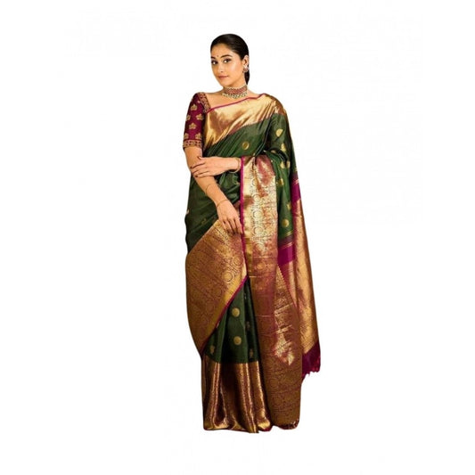 Green Lichi Silk Saree