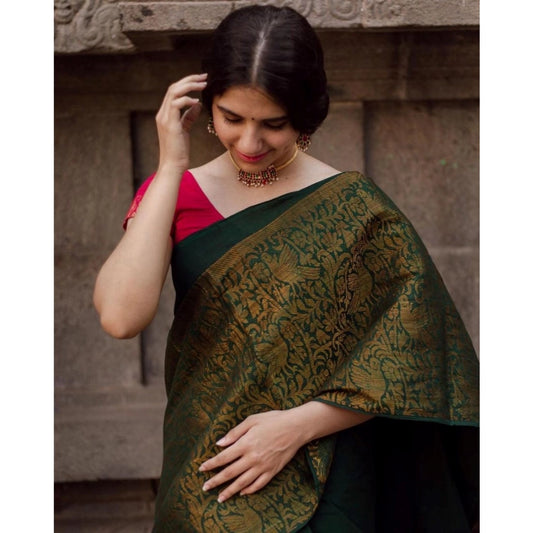 Green Lichi Silk Saree