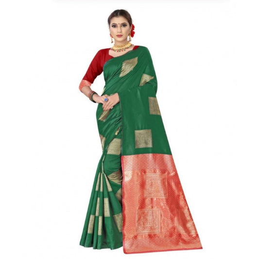 Green Lichi Silk Saree