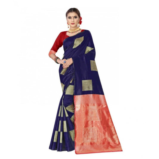 Blue Lichi Silk Saree