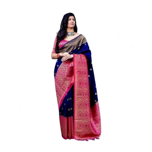 Blue Lichi Silk Saree