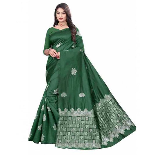 Green Lichi Silk Saree