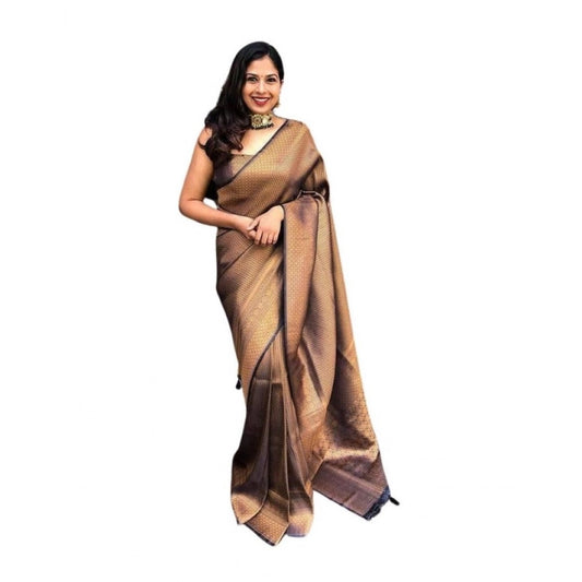 Black Gold Lichi Saree