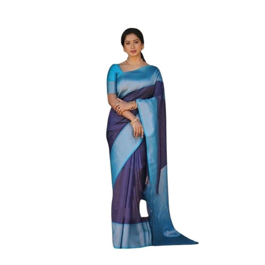Blue Lichi Silk Saree