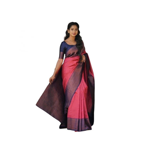 Red Lichi Silk Saree