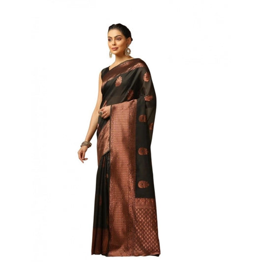 Black Lichi Silk Saree