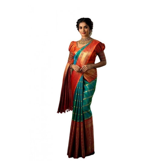 Green Lichi Silk Saree