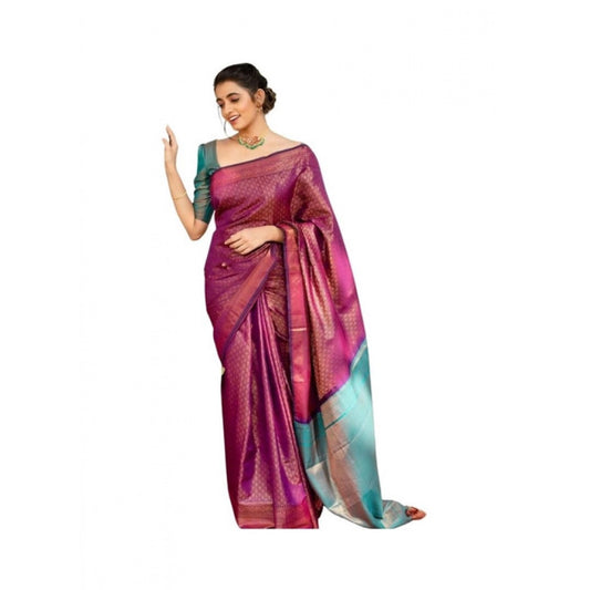 Purple Lichi Silk Saree