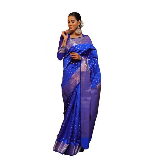Blue Lichi Silk Saree