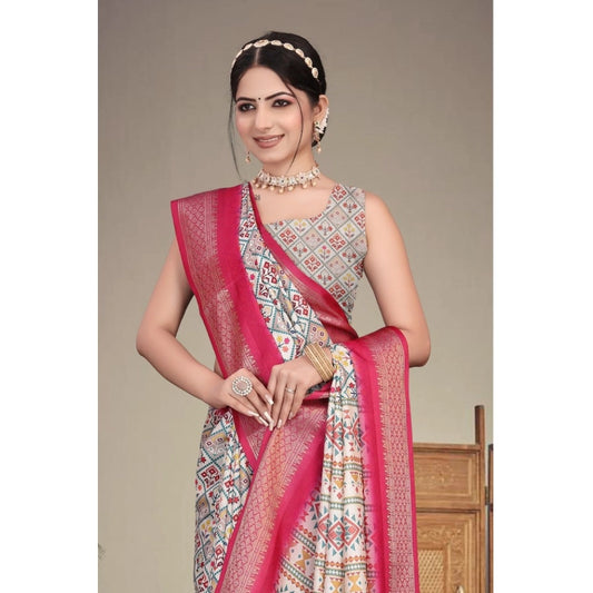 Pink Cotton Silk Saree