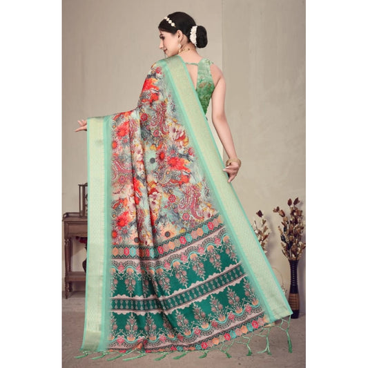 Light Green Cotton Silk Saree