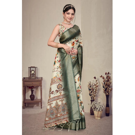 Green Cotton Silk Saree