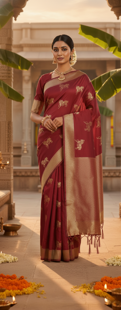 Red Banarasi Silk Saree